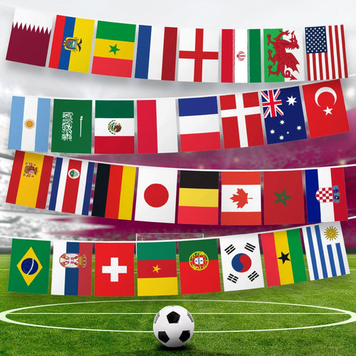 2026 World Cup Bunting Banner Flags [11 X 7.5 Inch], Full String [40 Feet] | Flag Decor for Fan Club Party, Soccer Events, World Cup Fan Celebration!